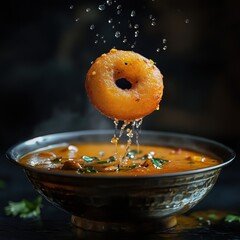 Vada Dipped In Sambar